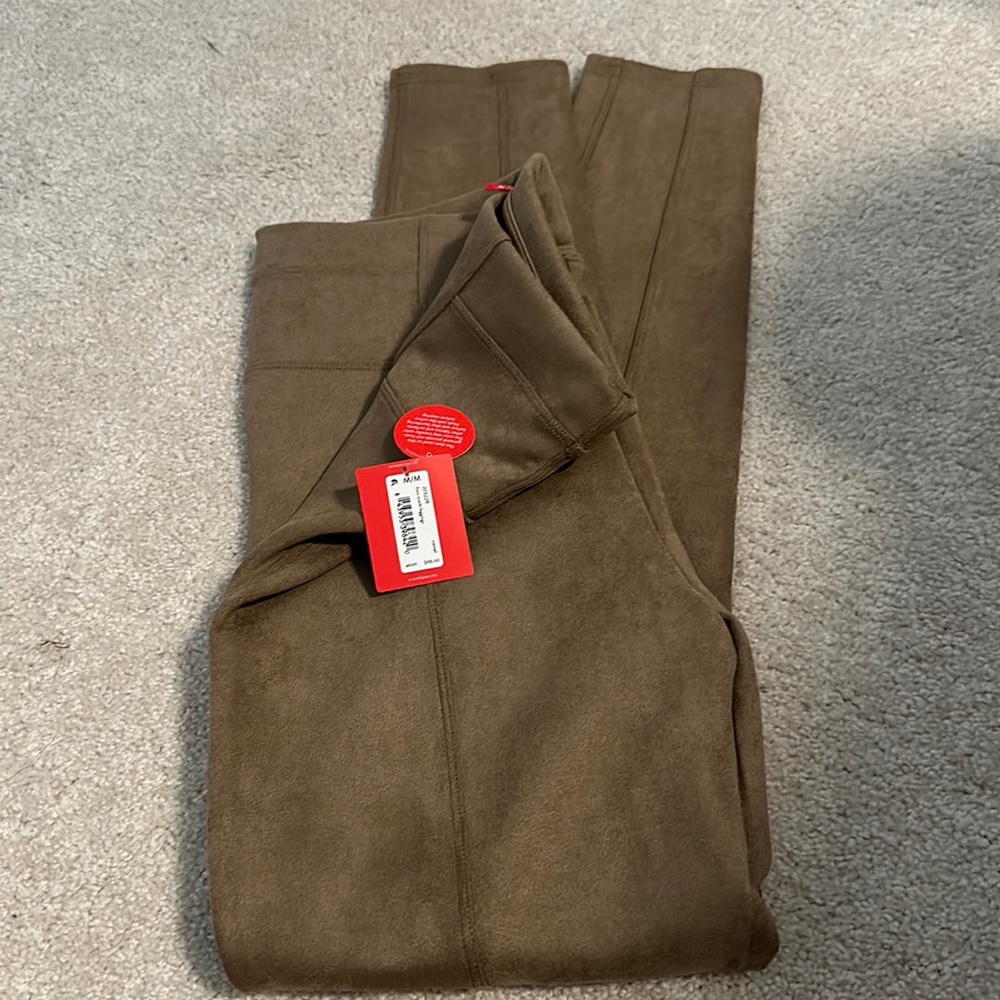 SPANX FAUX SUEDE LEGGING PULLON STRETCH PANTS M
